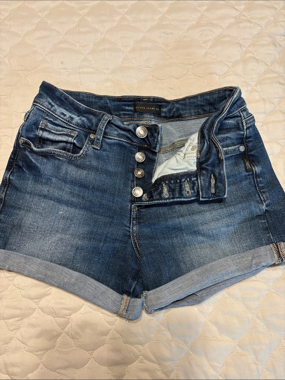 Silver Jeans Blue Button-Front Denim Shorts
